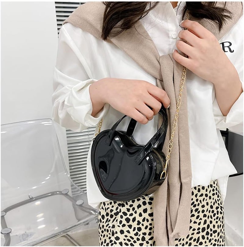 JUCHAO Girls Novelty Mini Heart-Shaped Purse Chain Purse Shoulder Crossbody Bags Tote Handbag Travel Wallet Bag for Women Girl Gift - Image 5